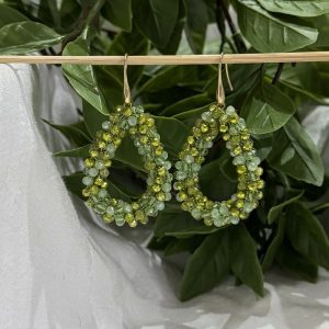 Green Beaded Earrings
