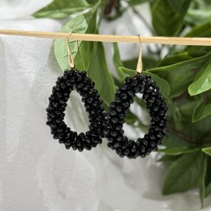 Black Beaded Earrings