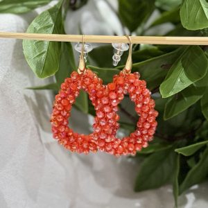 Orange Beaded Earrings