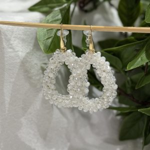 White Beaded Earrings