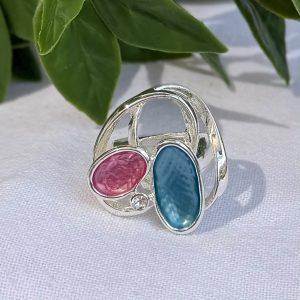 Blue And Pink Stretch Ring