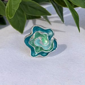 Green Flower Stretch Ring