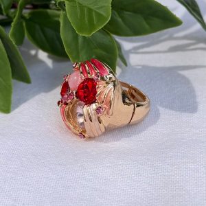 Pink And Red Stretch Ring