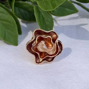 Brown Flower Stretch Ring