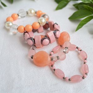 Pink And Coral Bracelet Set