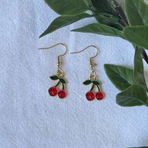 Gold Cherry Earrings