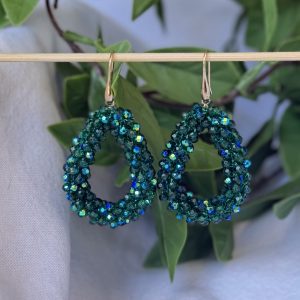 Sea Blue Beaded Earrings