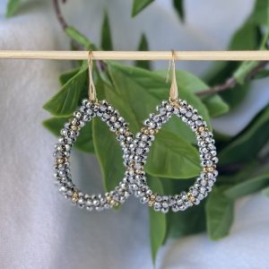 Silver Beaded Earrings