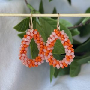 Orange Beaded Earrings