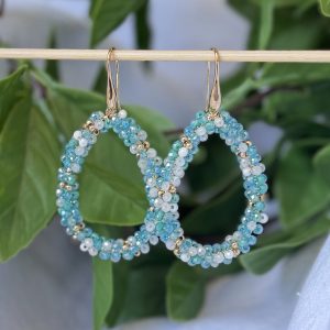 Turqoise & White Beaded Earrings