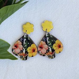 Yellow Floral Earrings