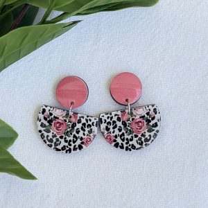 Pink Leopard Print Earrings