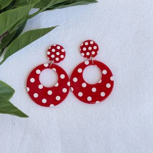 Red And White Polka Dot Earrings